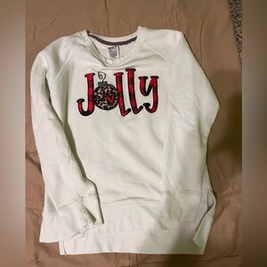 Christmas Jolly Sweatshirt with Red and Leopard Print